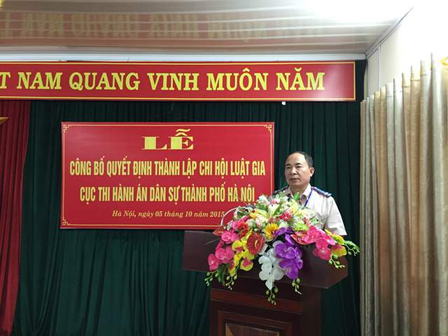 Cục Thi hành án dân sự thành phố Hà Nội tổ chức Lễ công bố quyết định thành lập Chi hội Luật gia