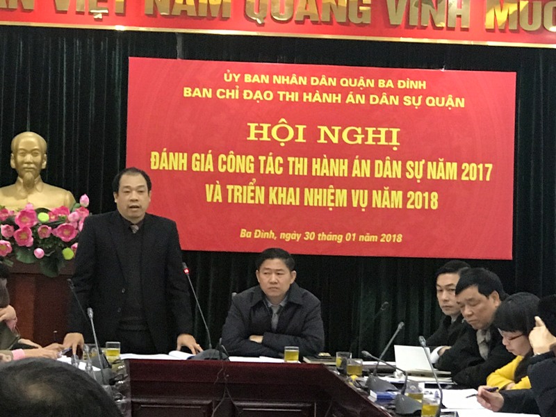 Ban chỉ đạo Thi hành án dân sự quận Ba Đình tổ chức Hội nghị triển khai nhiệm vụ năm 2018