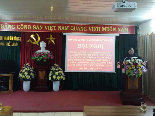 Đảng ủy Cục THADS TP Hà Nội tổ chức Hội nghị học tập quán triệt, triển khai thực hiện các nội dung Hội nghị Trung ương 8 Khóa XII của Đảng và chuyên đề năm 2019