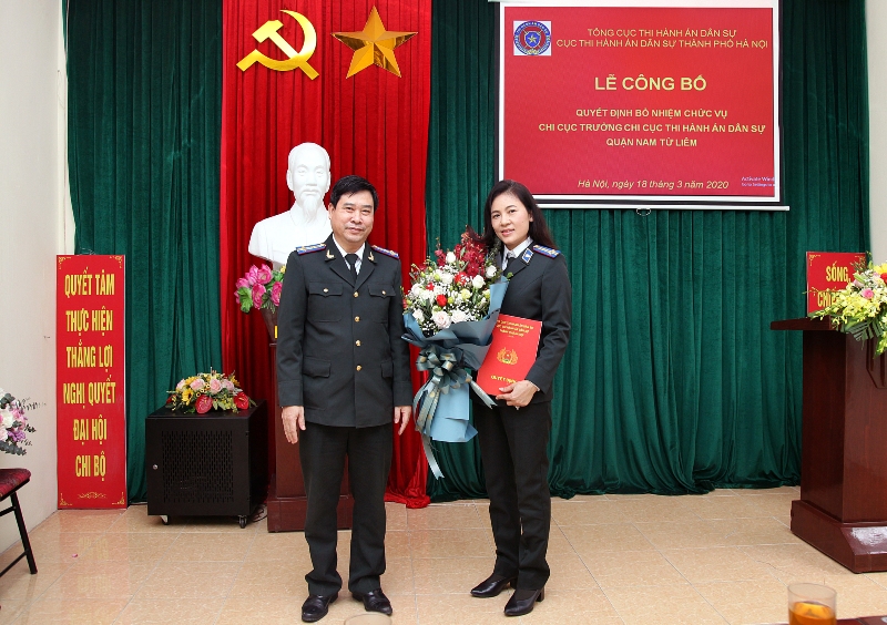 Lễ công bố Quyết định bổ nhiệm chức vụ Chi cục trưởng Chi cục Thi hành án dân sự quận Nam Từ Liêm, thành phố Hà Nội
