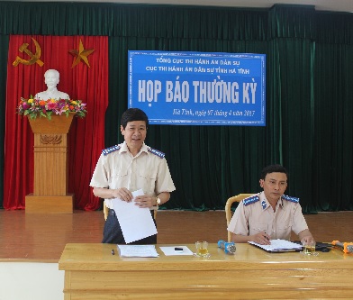 Cục Thi hành án dân sự tỉnh Hà Tĩnh tổ chức họp báo Quý II năm 2017