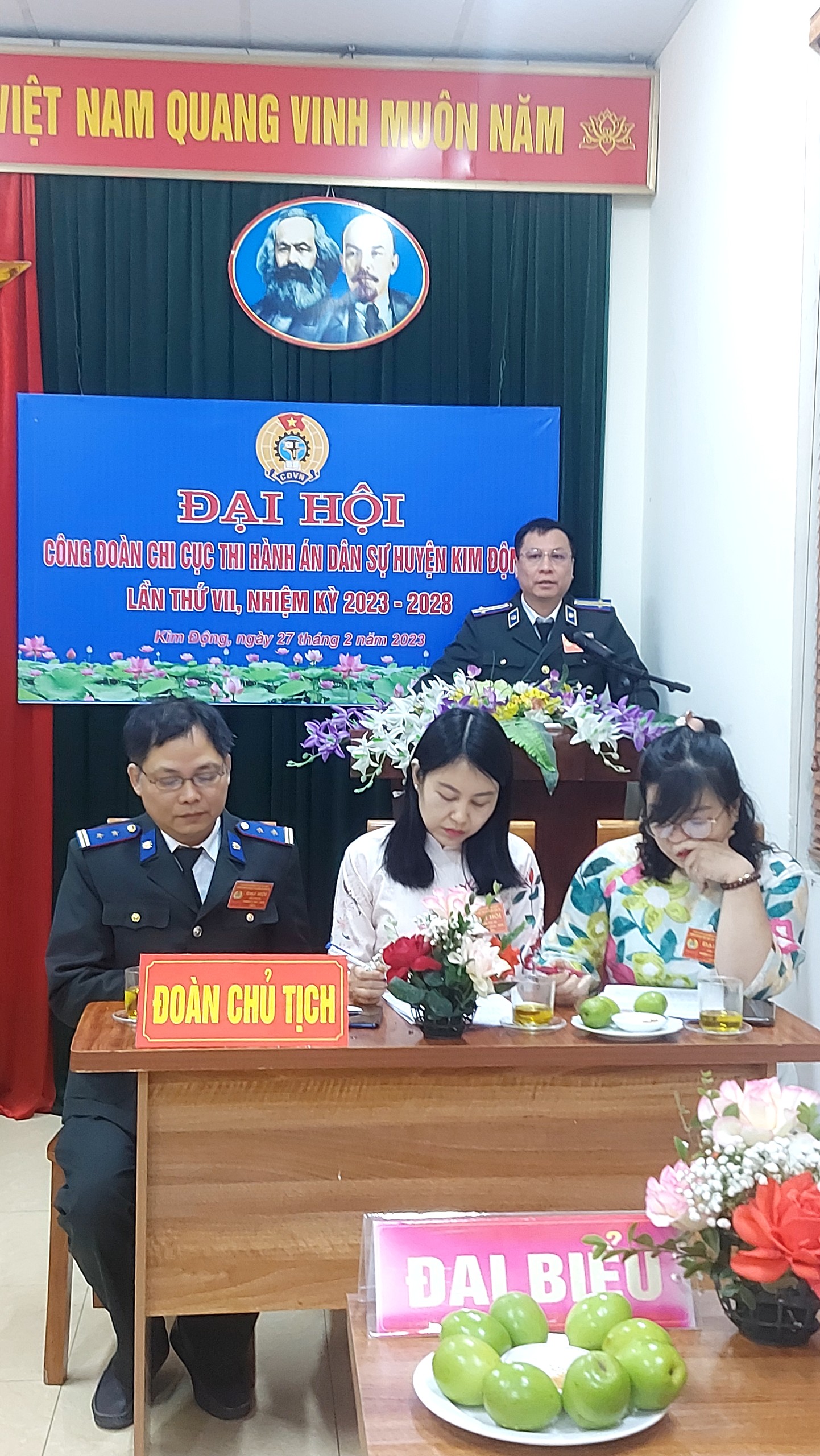 Đại hội Công đoàn lần thứ VII, nhiệm kỳ 2023-2028 tại Chi cục Thi hành án dân sự huyện Kim Động