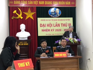 Chi bộ Chi cục Thi hành án dân sự huyện Kim Động, tỉnh Hưng Yên tổ chức thành công Đại hội lần thứ III, nhiệm kỳ 2020 – 2025
