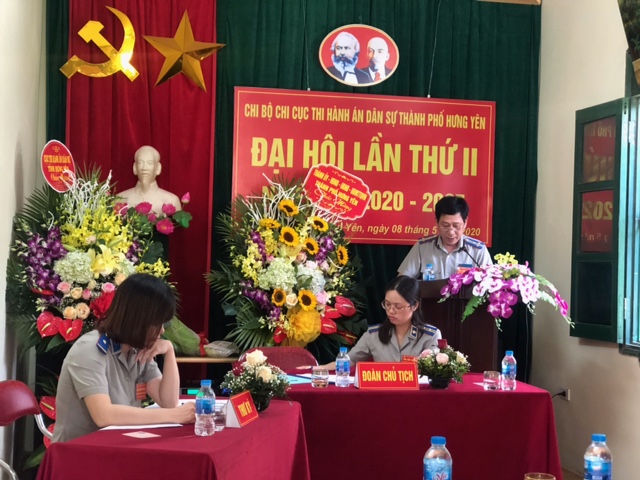 Chi bộ Chi cục Thi hành án dân sự thành phố Hưng Yên tổ chức thành công Đại hội Chi bộ lần thứ II, nhiệm kỳ 2020 - 2025