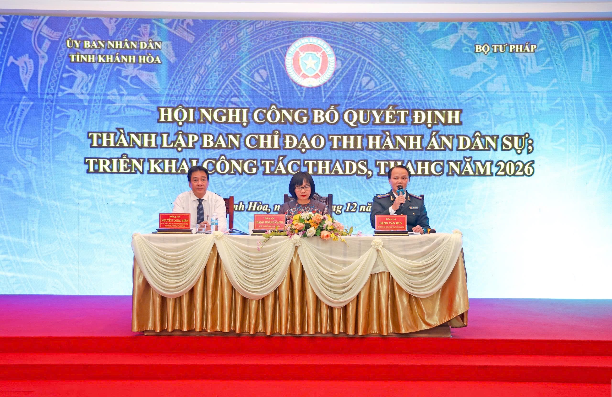 Thi hành án dân sự tỉnh Khánh Hòa tổ chức Hội nghị công bố quyết định thành lập Ban Chỉ đạo Thi hành án dân sự tỉnh và triển khai công tác thi hành án dân sự, thi hành án hành chính năm 2026