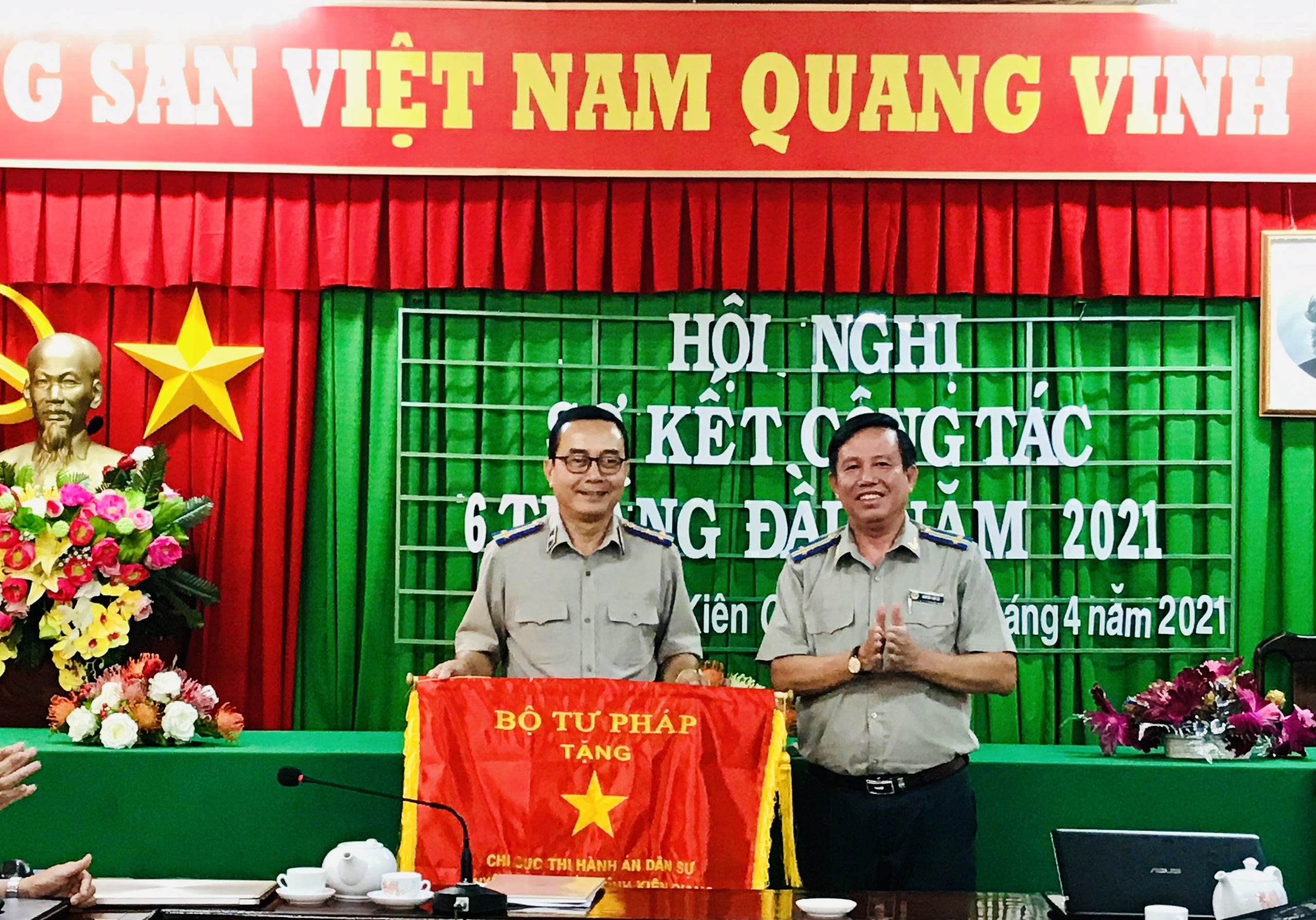 Cục Thi hành án dân sự tỉnh Kiên Giang tổ chức Hội nghị sơ kết công tác THADS, theo dõi THAHC 6 tháng đầu năm 2021