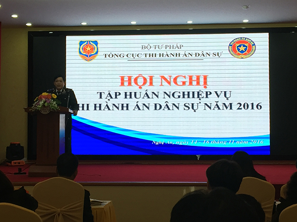 Khai mạc Hội nghị tập huấn nghiệp vụ thi hành án dân sự năm 2016 lần thứ nhất tại thành phố Vinh, tỉnh Nghệ An