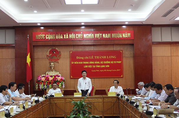 Bộ trưởng Lê Thành Long làm việc tại tỉnh Lạng Sơn: Tỉnh quan tâm, đầu tư thêm nguồn lực