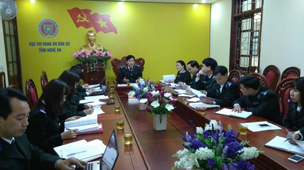 Đoàn công tác của Tổ xử lý chỉ đạo thi hành án tín dụng, ngân hàng làm việc tại tỉnh Nghệ An  03/03/2017