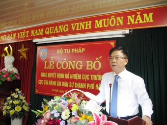 Công bố quyết định bổ nhiệm Cục trưởng Cục Thi hành án dân sự thành phố Hà Nội