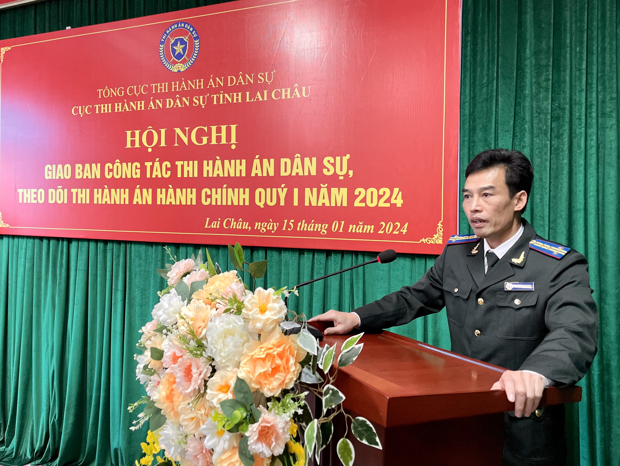 Cục Thi hành án dân sự tỉnh Lai Châu tổ chức hội nghị giao ban công tác  thi hành án dân sự, theo dõi thi hành án hành chính quý I năm 2024