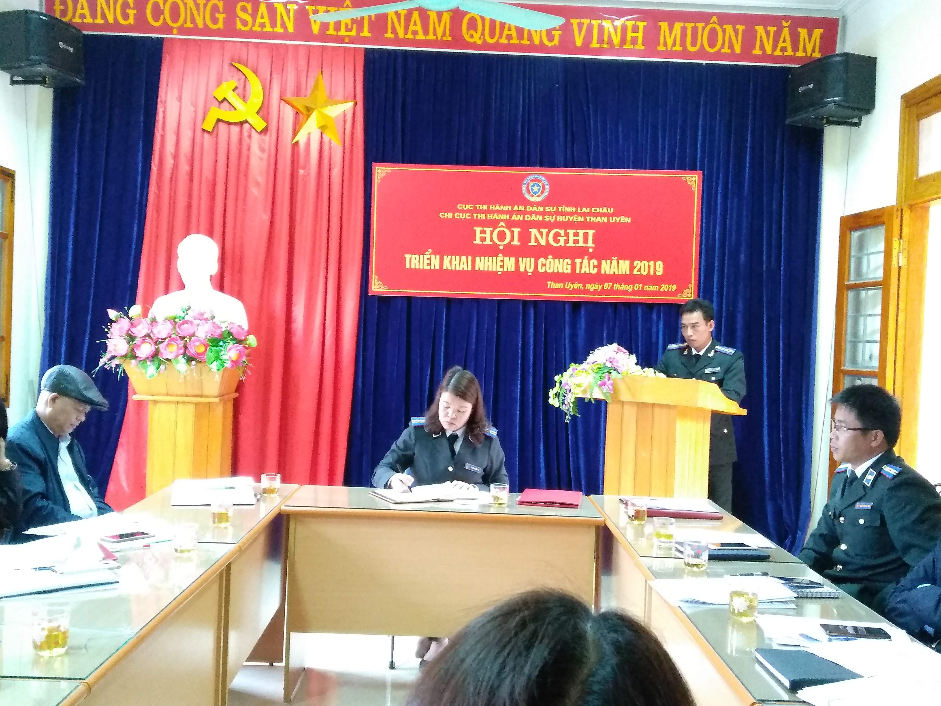 Chi cục Thi hành án dân sự huyện Than Uyên tổ chức thành công  Hội nghị triển khai nhiệm vụ công tác năm 2019