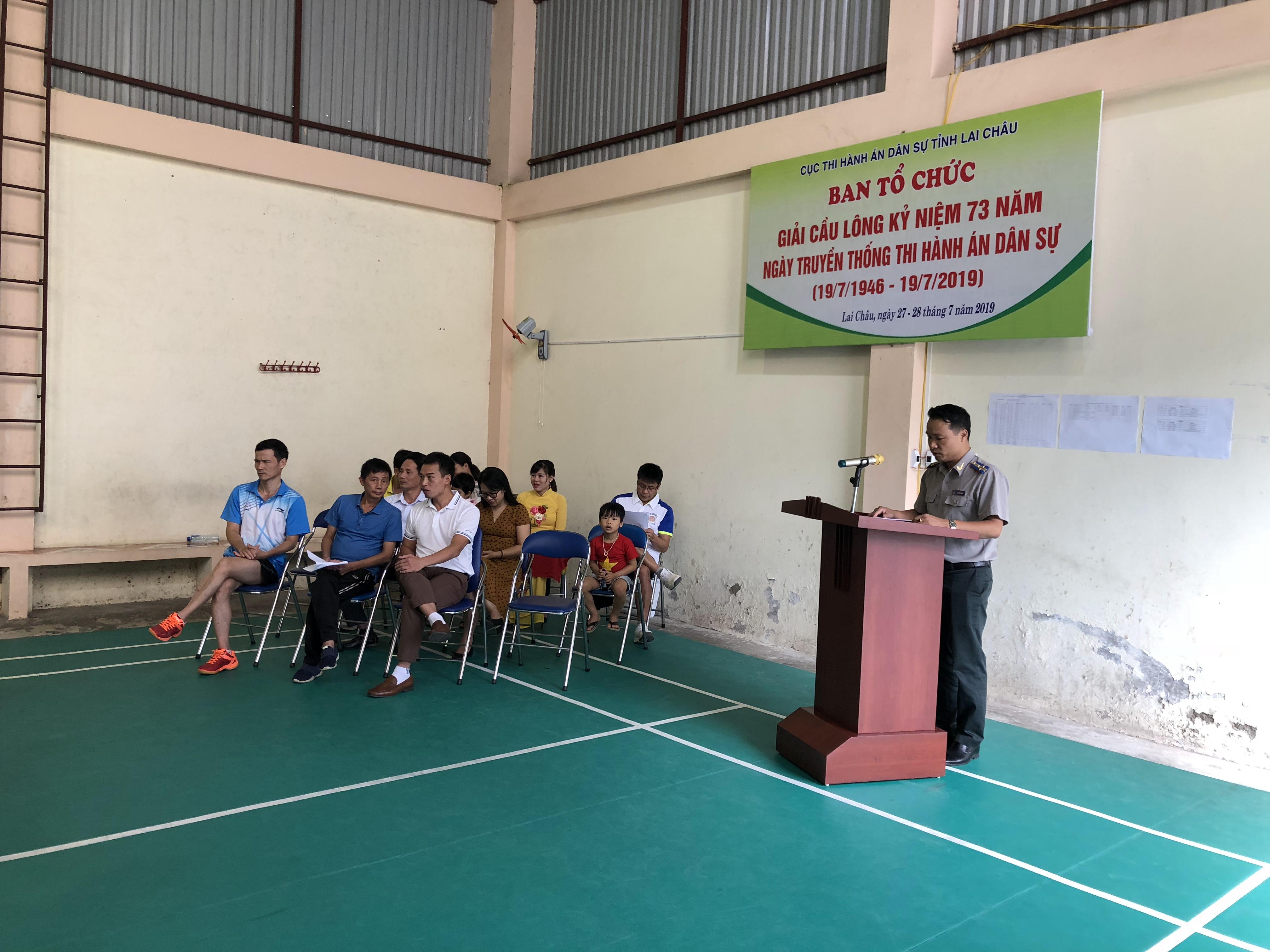 Cục Thi hành án dân sự tỉnh Lai Châu tổ chức giải cầu lông kỷ niệm 73 năm Ngày truyền thống thi hành án dân sự (19/7/1946 – 19/7/2019)