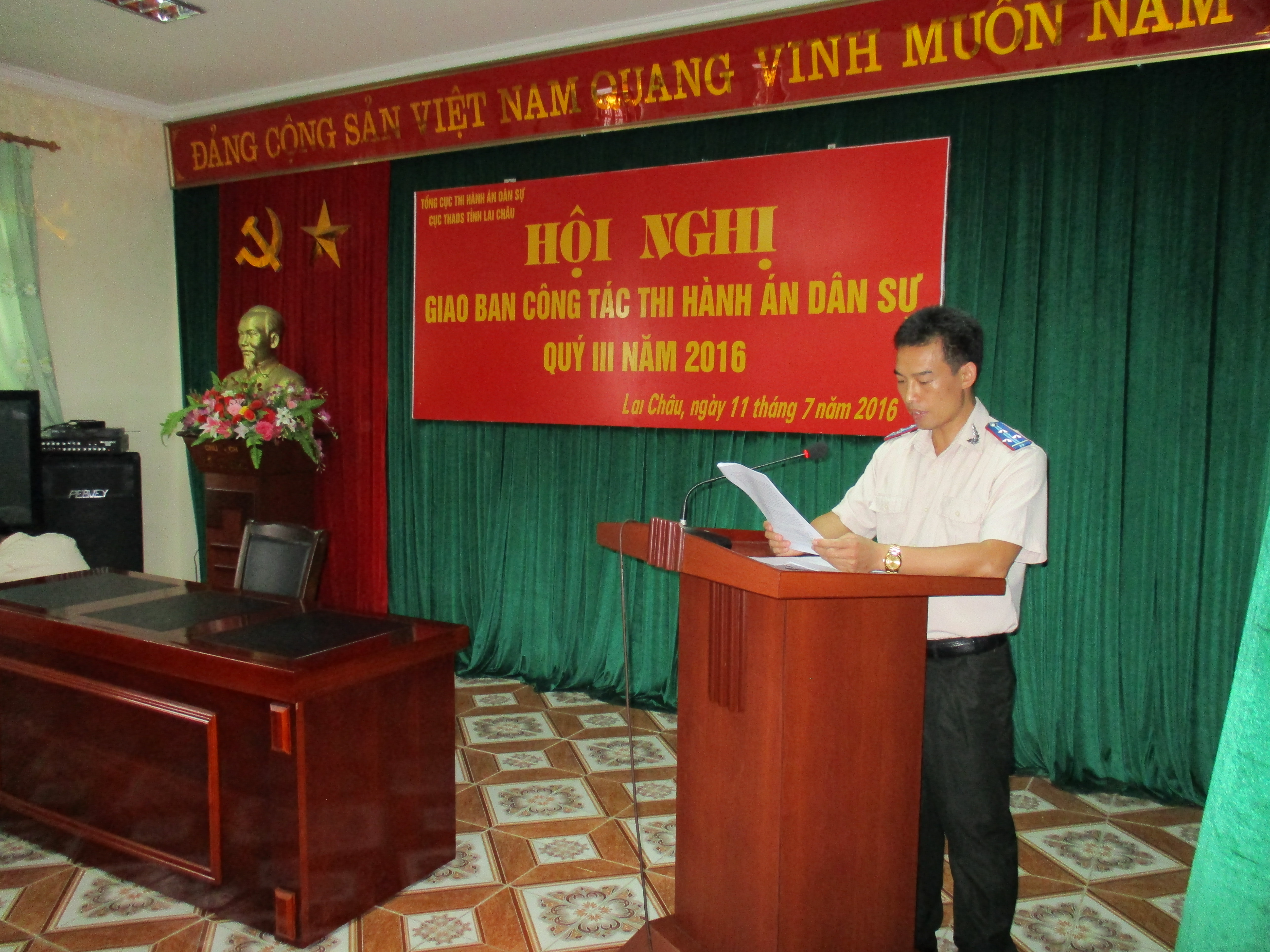 Cục Thi hành án dân sự tỉnh Lai Châu tổ chức hội nghị giao ban công tác THADS quý III năm 2016