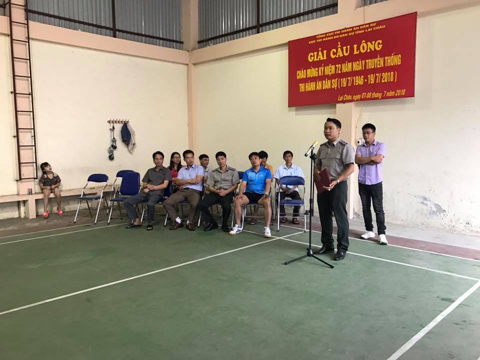 Cục Thi hành án dân sự tỉnh Lai Châu tổ chức giải cầu lông kỷ niệm 72 năm Ngày truyền thống thi hành án dân sự (19/7/1946 – 19/7/2018)