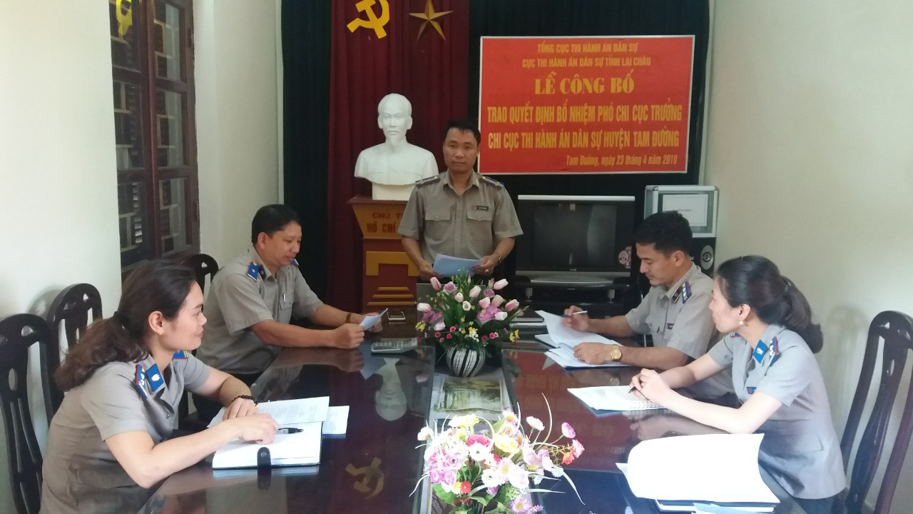 Cục Thi hành án dân sự tỉnh Lai Châu tổ chức kiểm tra công tác thi hành án dân sự, hành chính tại Chi cục THADS huyện Tam Đường
