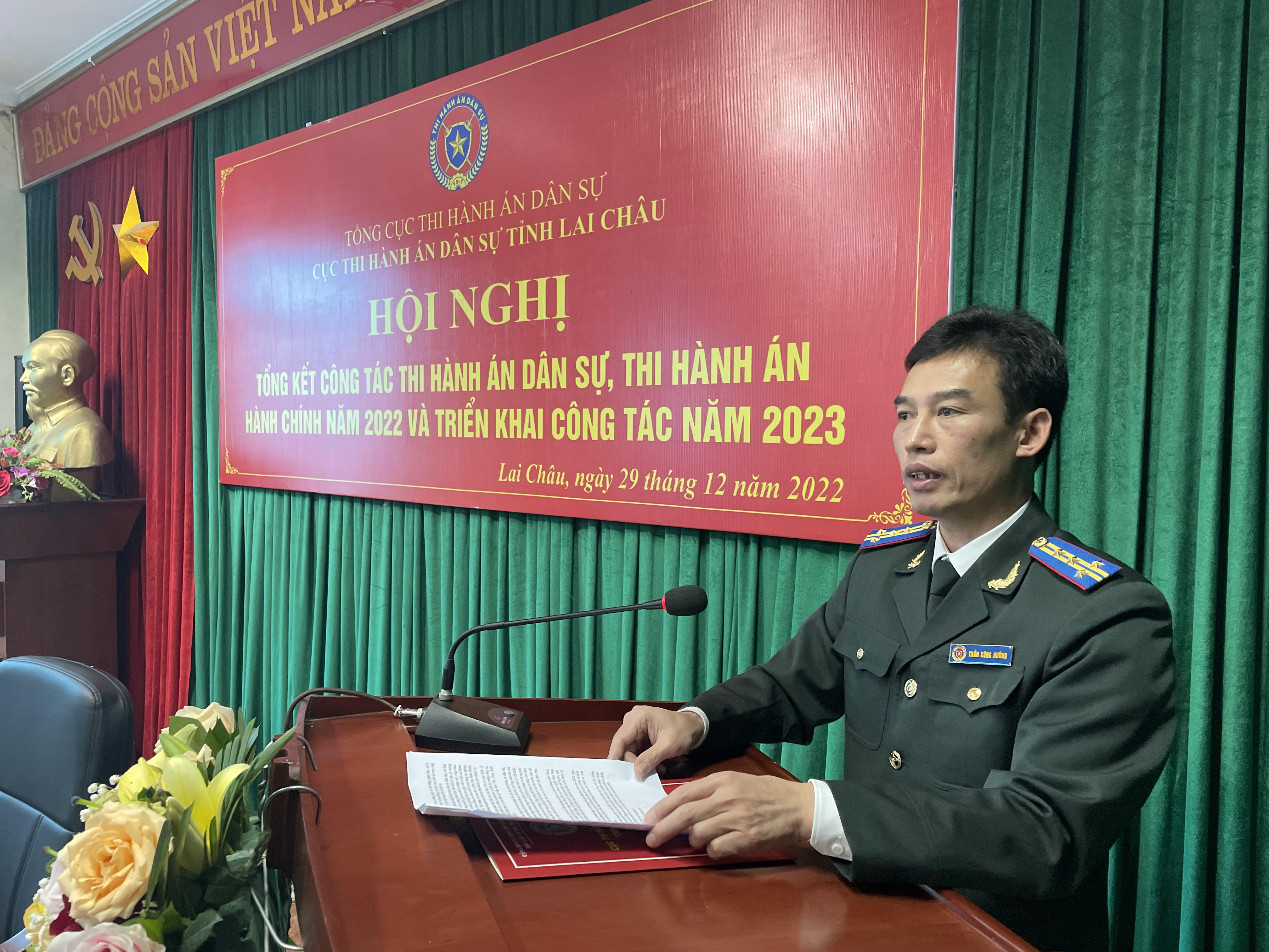 Cục THADS tỉnh Lai Châu tổ chức Hội nghị tổng kết công tác THADS, THAHC năm 2022 và triển khai công tác năm 2023