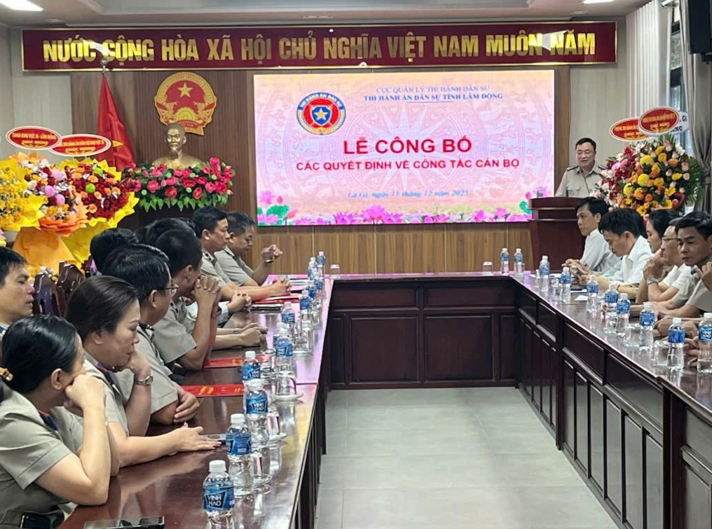 Tiếp tục kiện toàn đội ngũ lãnh đạo các đơn vị trực thuộc Thi hành án dân sự tỉnh Lâm Đồng