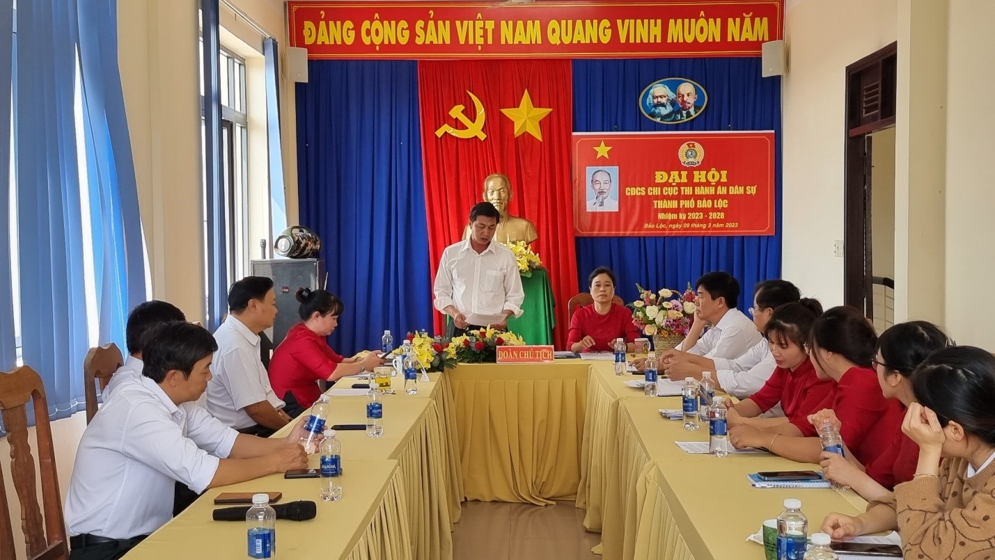 Đại hội công đoàn cơ sở Chi cục Thi hành án dân sự thành phố Bảo Lộc nhiệm kỳ 2023-2028