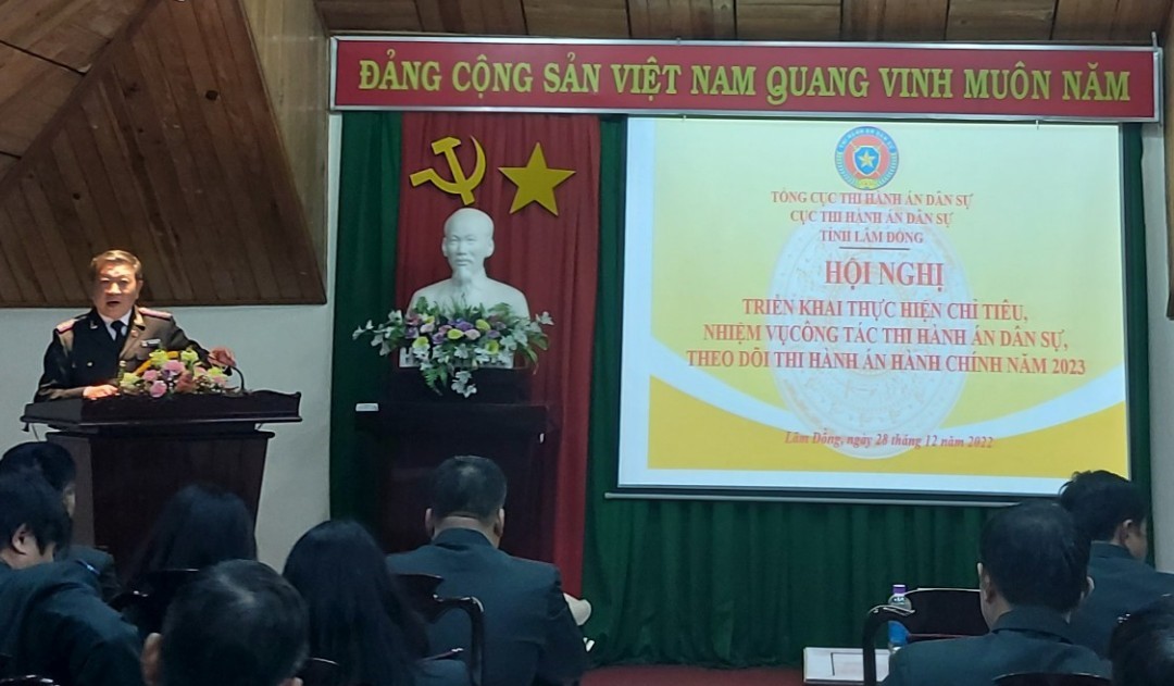 Cục Thi hành án dân sự tỉnh Lâm Đồng tổ chức Hội nghị triển khai thực hiện chỉ tiêu, nhiệm vụ công tác thi hành án dân sự, theo dõi thi hành án hành chính năm 2023