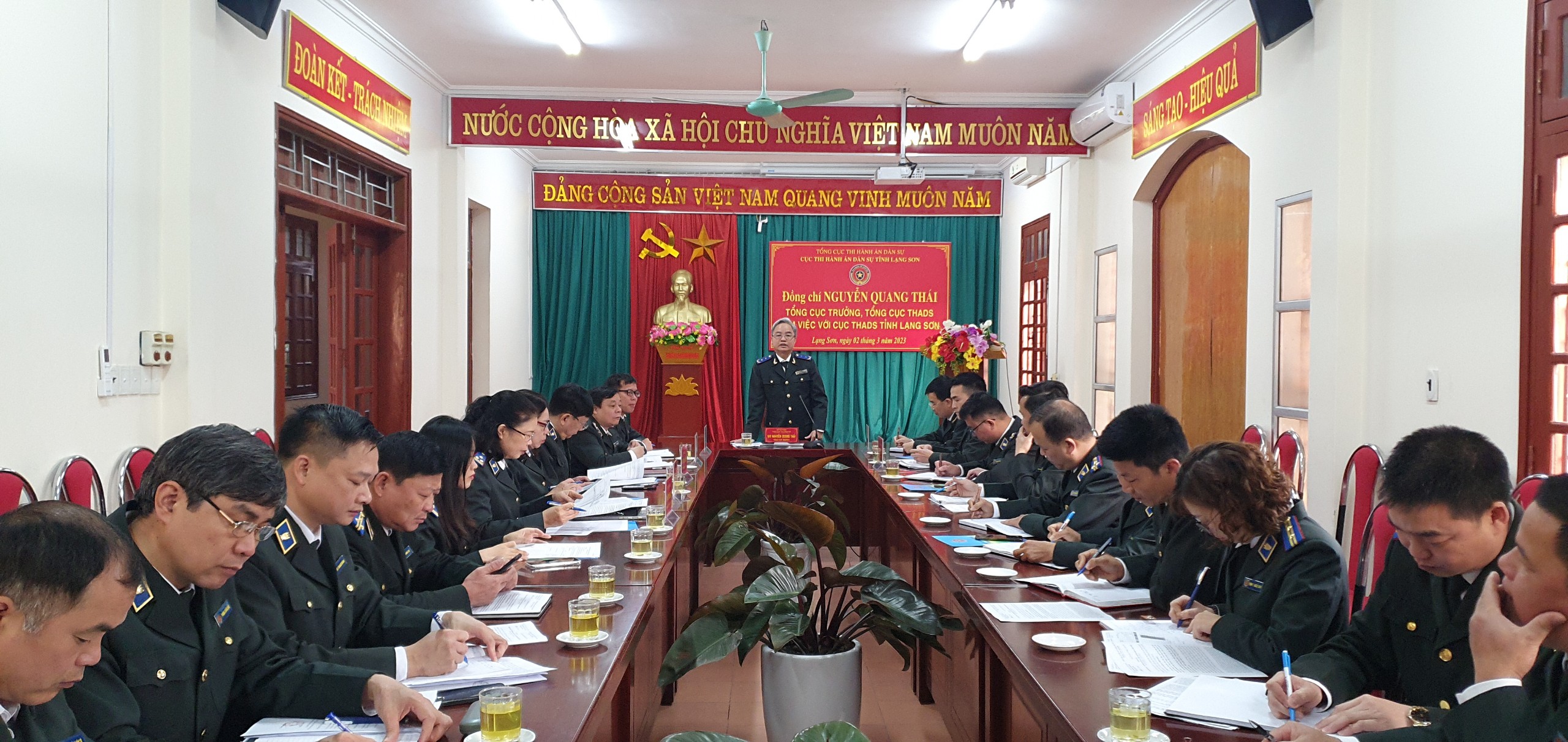 Tổng Cục trưởng Nguyễn Quang Thái làm việc với Cục Thi hành án dân sự tỉnh Lạng Sơn