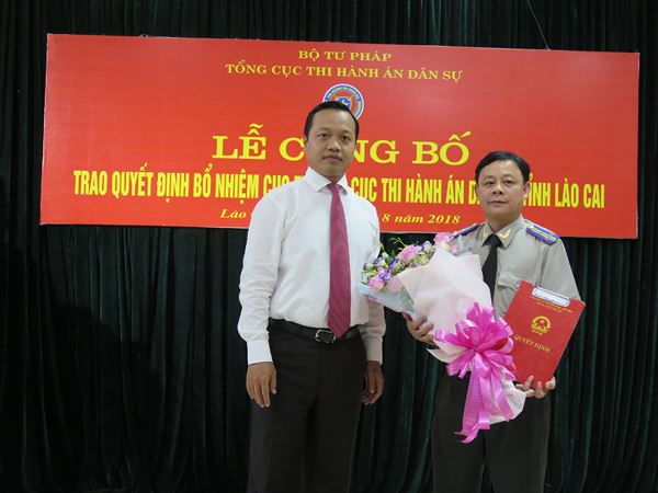Lễ công bố Quyết định bổ nhiệm Cục trưởng  Cục Thi hành án dân sự tỉnh Lào Cai