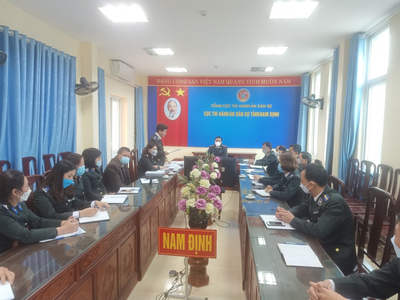 Chi bộ Cục Thi hành án dân sự tỉnh Nam Định tổ chức Hội nghị kiểm điểm đảng viên năm 2021