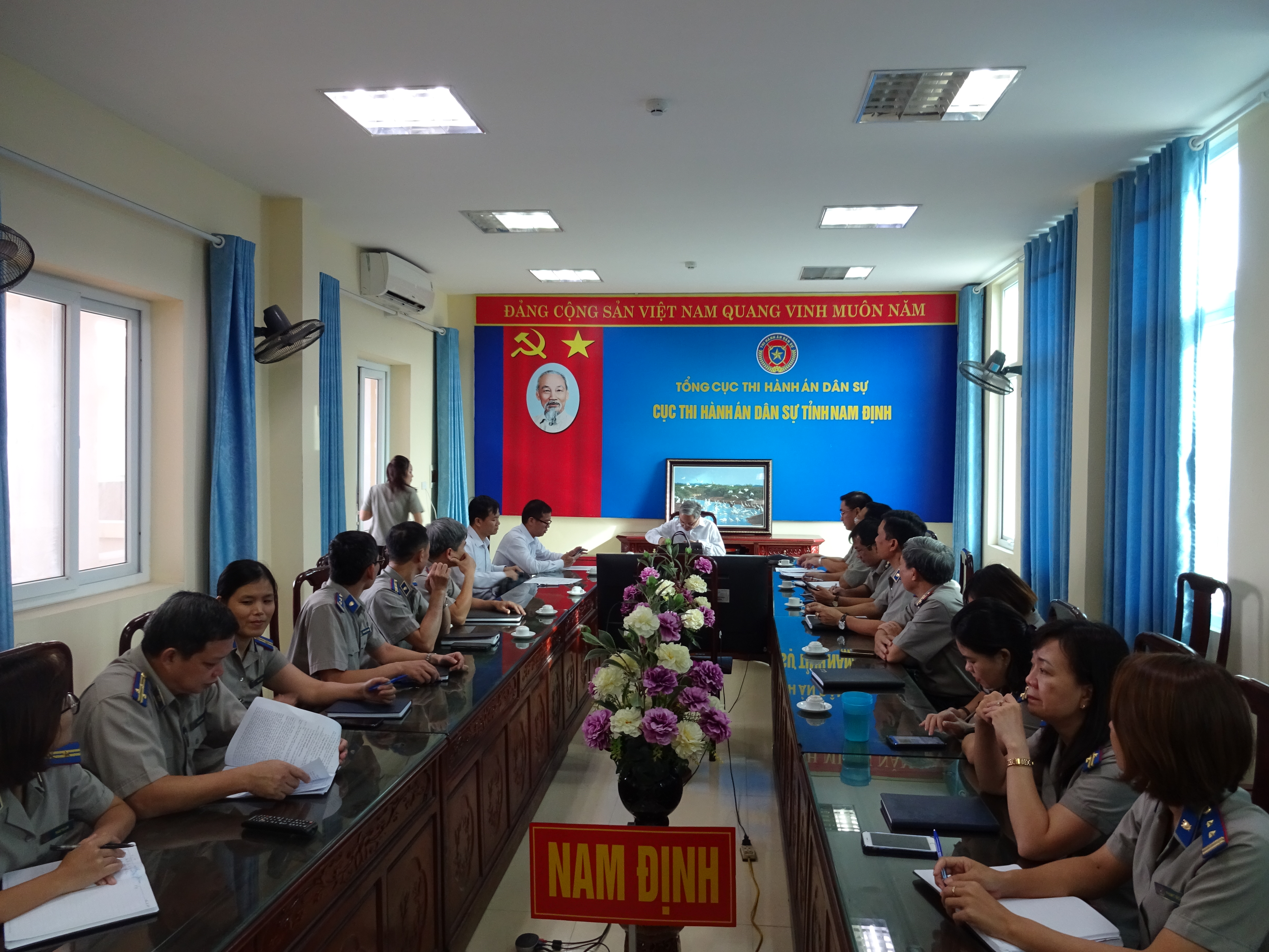 Tổng Cục trưởng Nguyễn Quang Thái làm việc với Cục Thi hành án dân sự tỉnh Nam Định