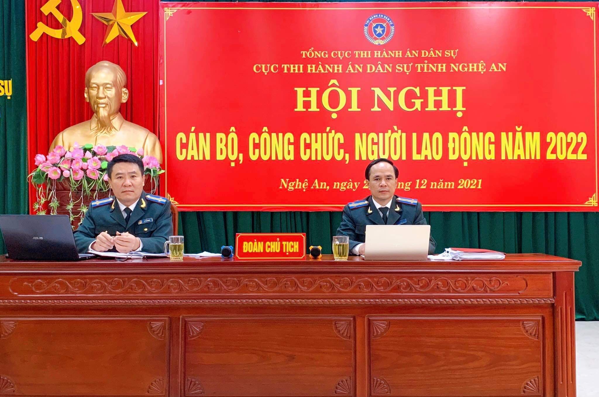 Cục Thi hành án dân sự tỉnh Nghệ An tổ chức Hội nghị cán bộ, công chức, người lao động năm 2022.