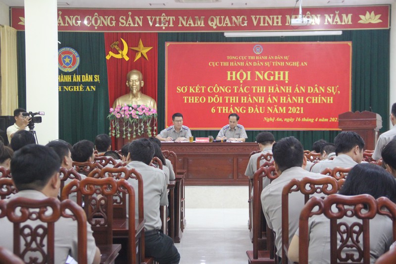 Cục THADS Nghệ An tổ chức Hội nghị sơ kết công tác thi hành án dân sự, theo dõi thi hành án hành chính 6 tháng đầu năm 2021