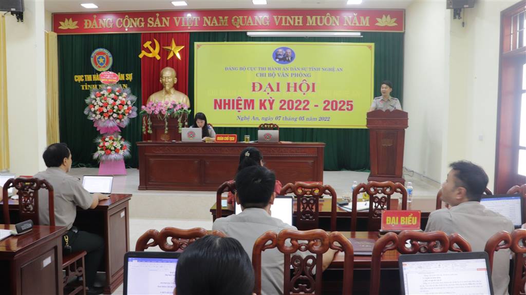 Đại hội điểm Chi bộ Văn phòng (Đảng bộ Cục THADS tỉnh) nhiệm kỳ 2022-2025