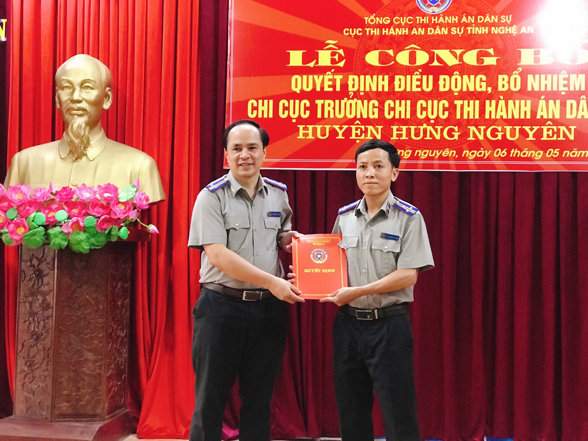 Bổ nhiệm Chi cục trưởng Chi Cục Thi hành án dân sự huyện Hưng Nguyên
