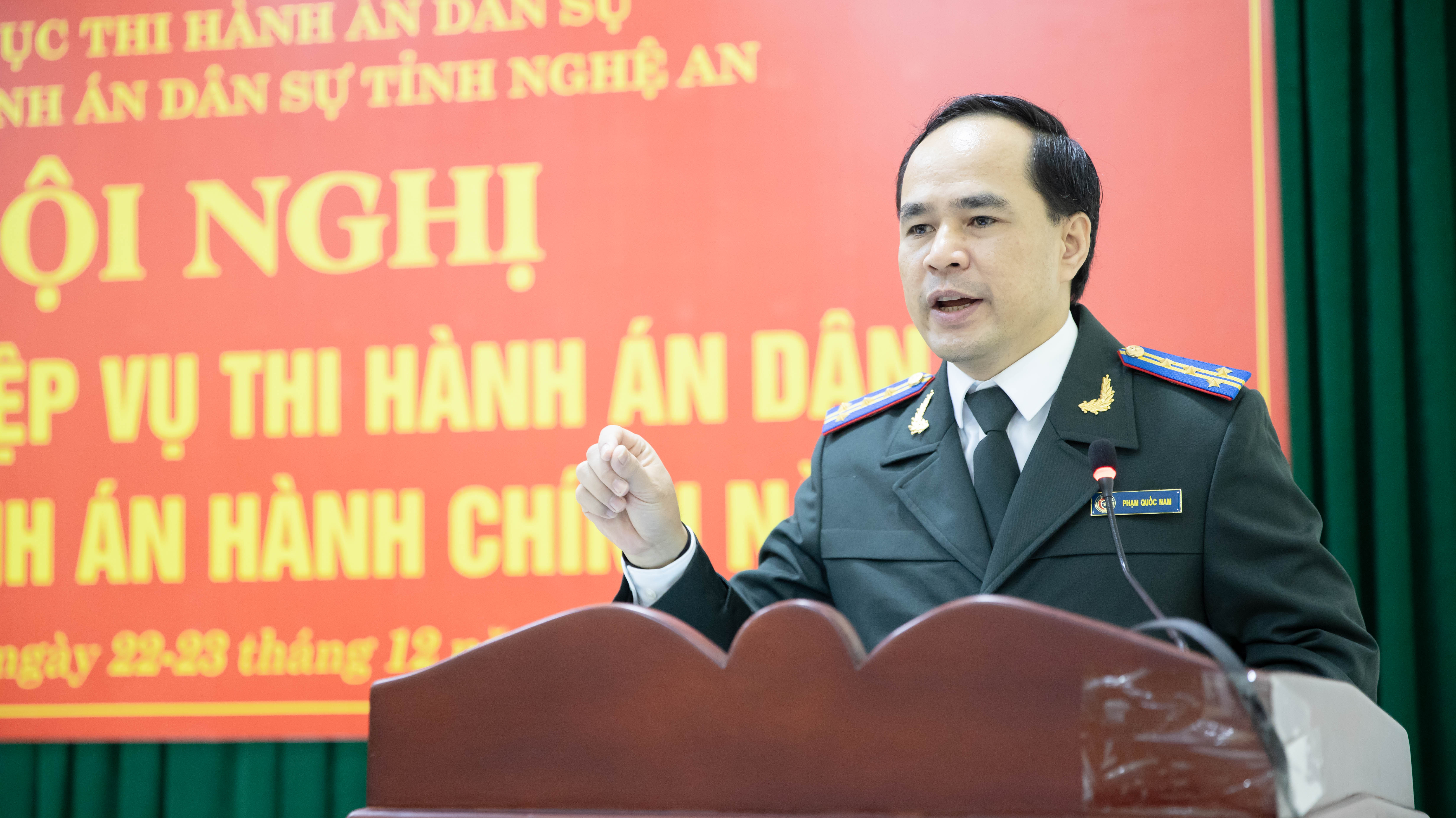 Cục Thi hành án dân sự tỉnh Nghệ An tổ chức Hội nghị tập huấn nghiệp vụ công tác Thi hành án dân sự, hành chính năm 2022
