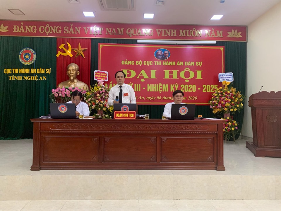 Đảng bộ Cục Thi hành án dân sự tỉnh Nghệ An tổ chức thành công Đại hội Đảng bộ lần thứ III, nhiệm kỳ 2020-2025.