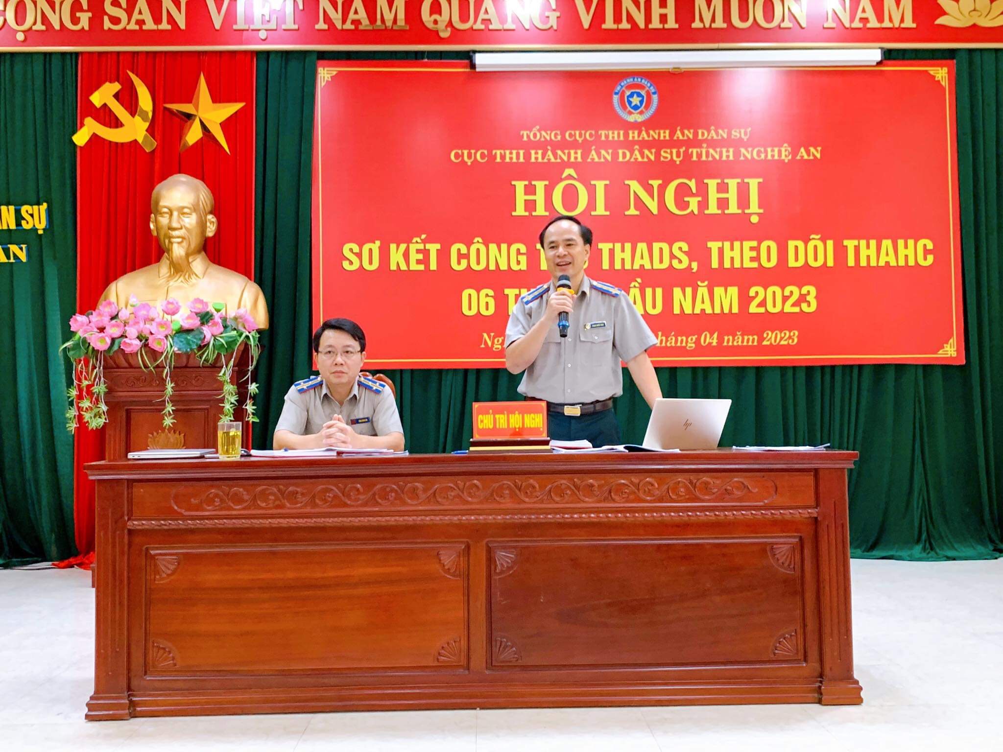 Cục Thi hành án dân sự tỉnh Nghệ An tổ chức Hội nghị sơ kết công tác Thi hành án dân sự, theo dõi thi hành án hành chính 6 tháng đầu năm 2023