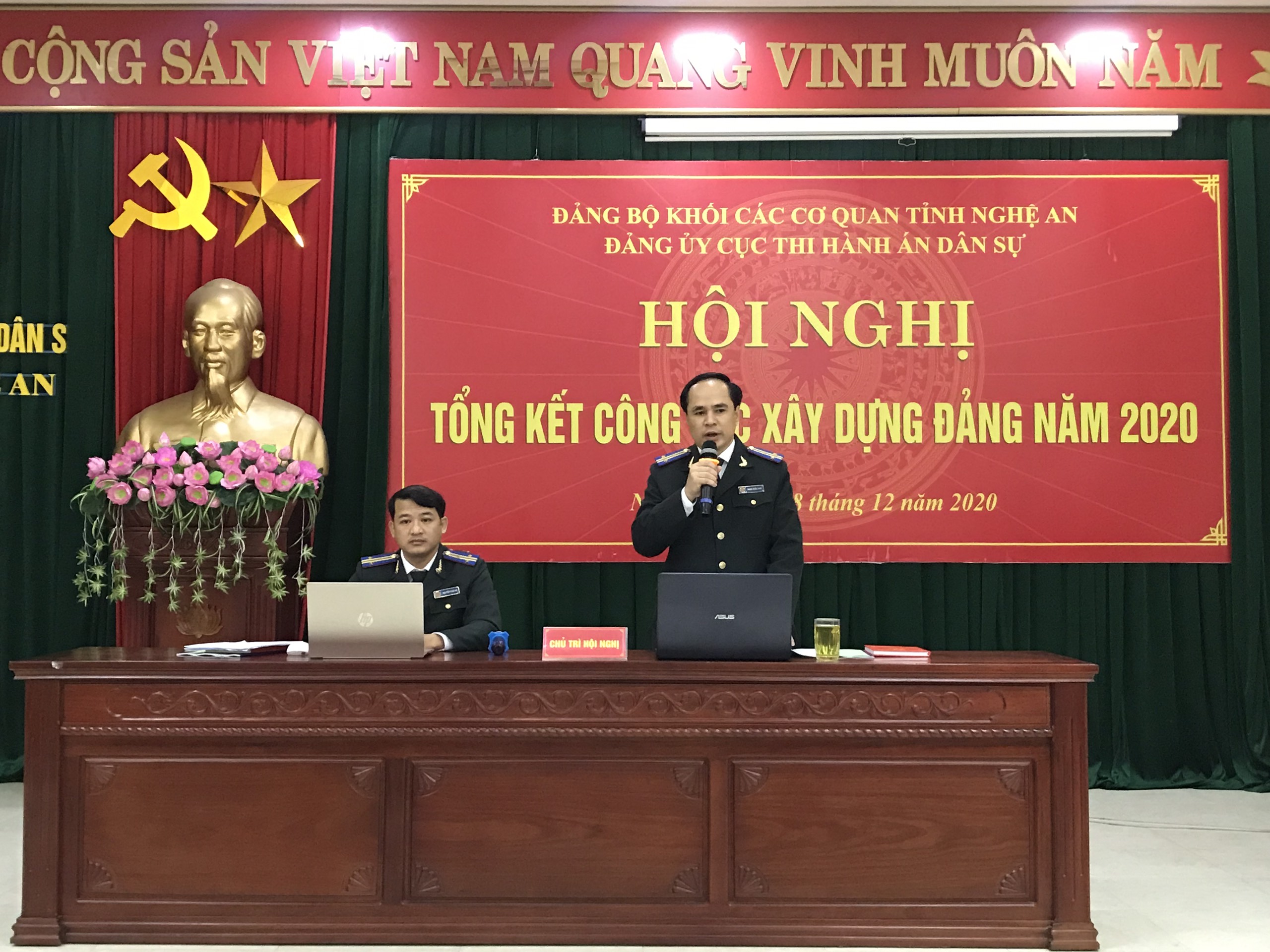 Đảng ủy Cục Thi hành án dân sự tỉnh Nghệ An tổ chức Hội nghị tổng kết công tác xây dựng Đảng năm 2020