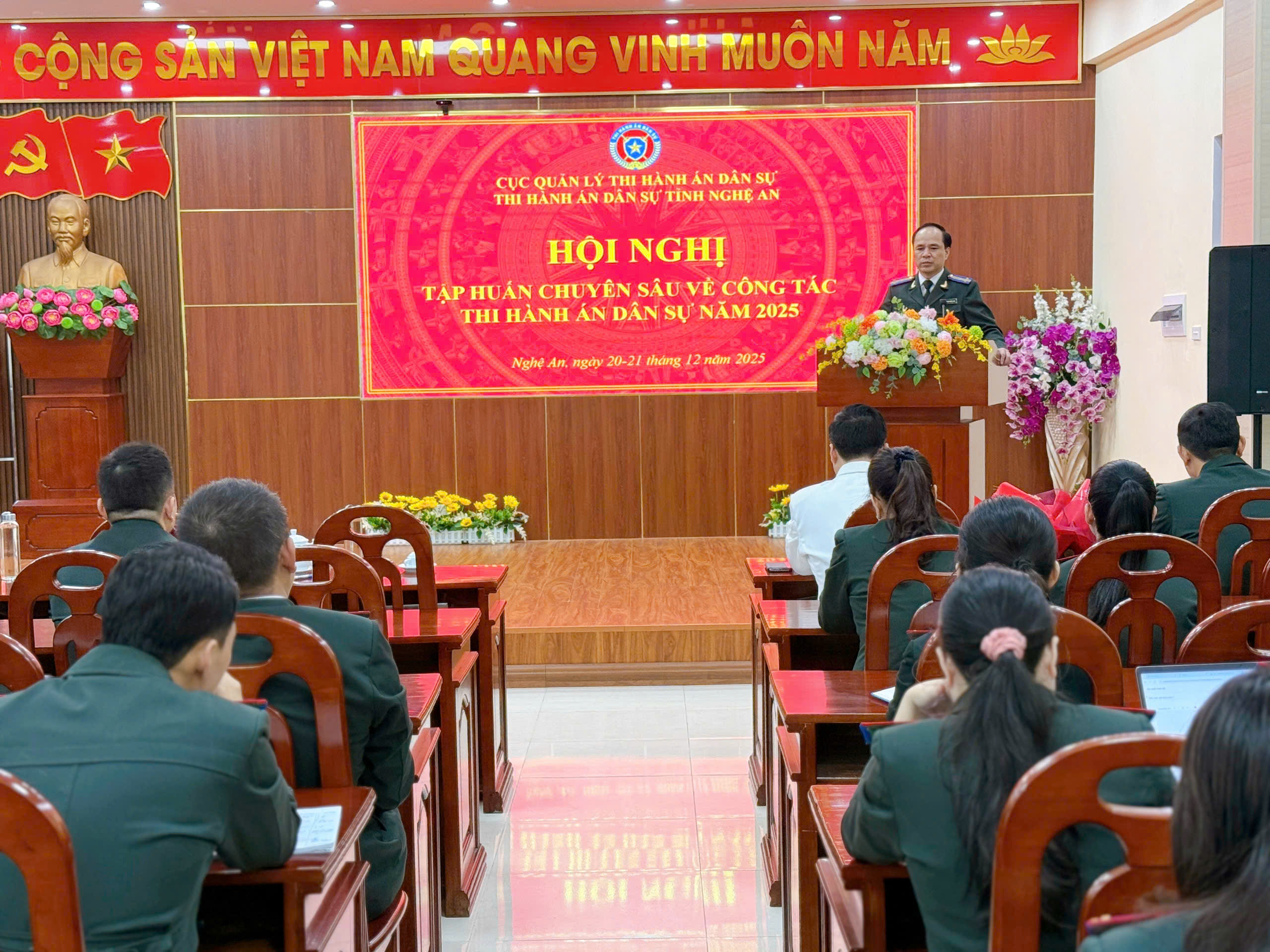 Thi hành án dân sự tỉnh Nghệ An tổ chức Hội nghị tập huấn công tác Thi hành án dân sự, hành chính năm 2025.