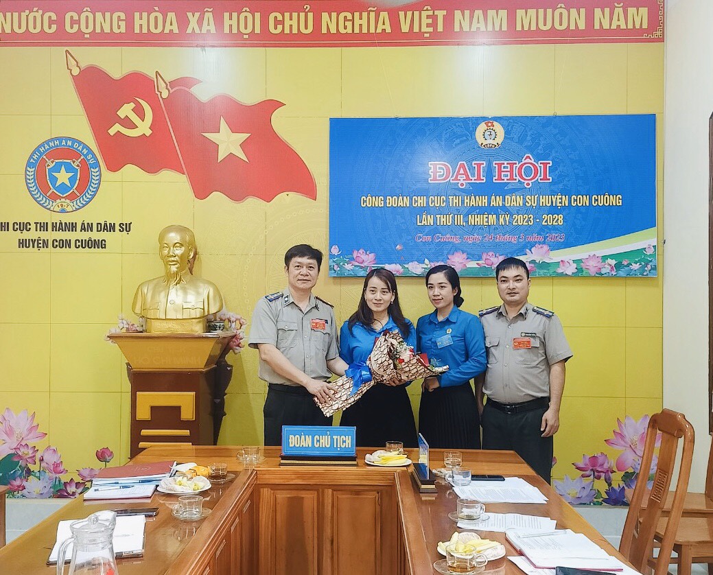 Chi cục Thi hành án dân sự huyện Con Cuông tổ chức Đại hội Công đoàn nhiệm kỳ 2023-2028.