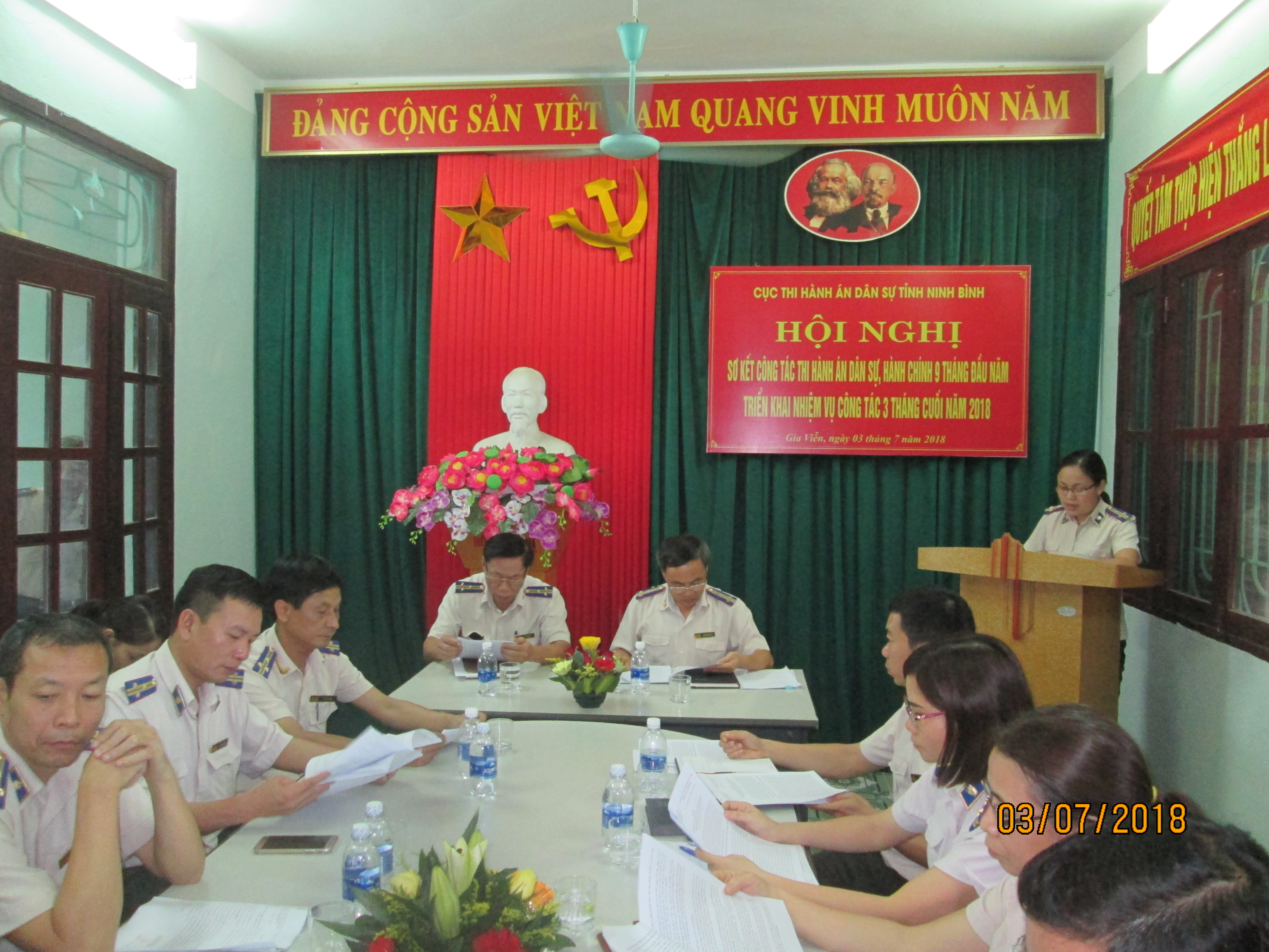 Cục Thi hành án dân sự tỉnh Ninh Bình tổ chức Hội nghị sơ kết công tác thi hành án dân sự, hành chính 9 tháng đầu năm 2018.
