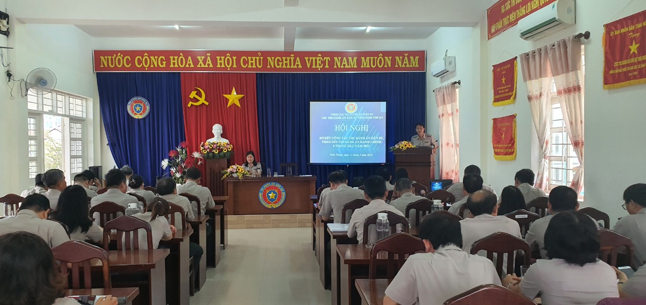 Cục Thi hành án dân sự tỉnh Ninh Thuận tổ chức Hội nghị sơ kết công tác thi hành án dân sự, theo dõi thi hành án hành chính 6 tháng đầu năm 2023