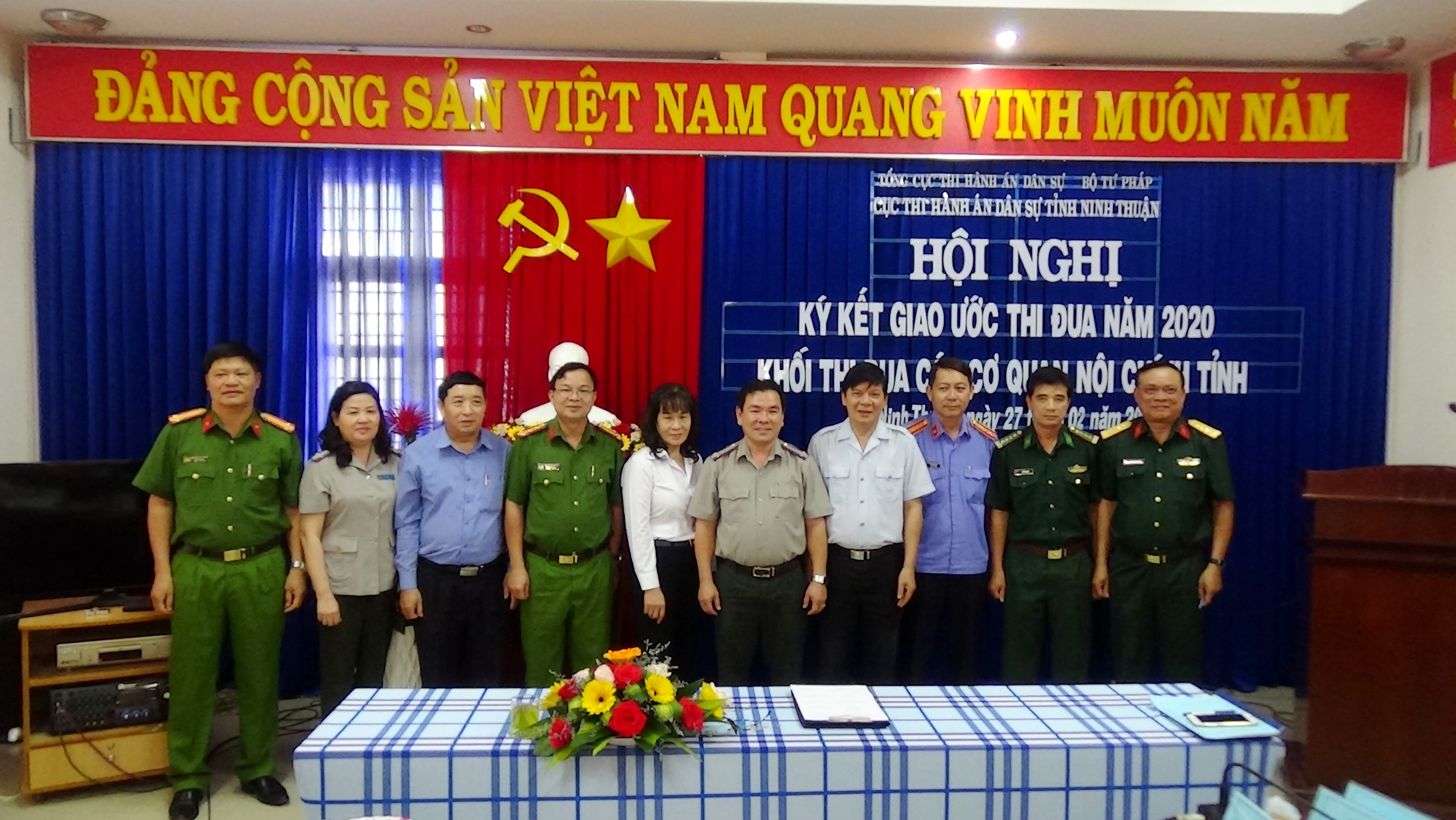 Cục Thi hành án dân sự tỉnh Ninh Thuận tổ chức Hội nghị ký kết giao ước thi đua Khối thi đua các cơ quan nội chính tỉnh năm 2020