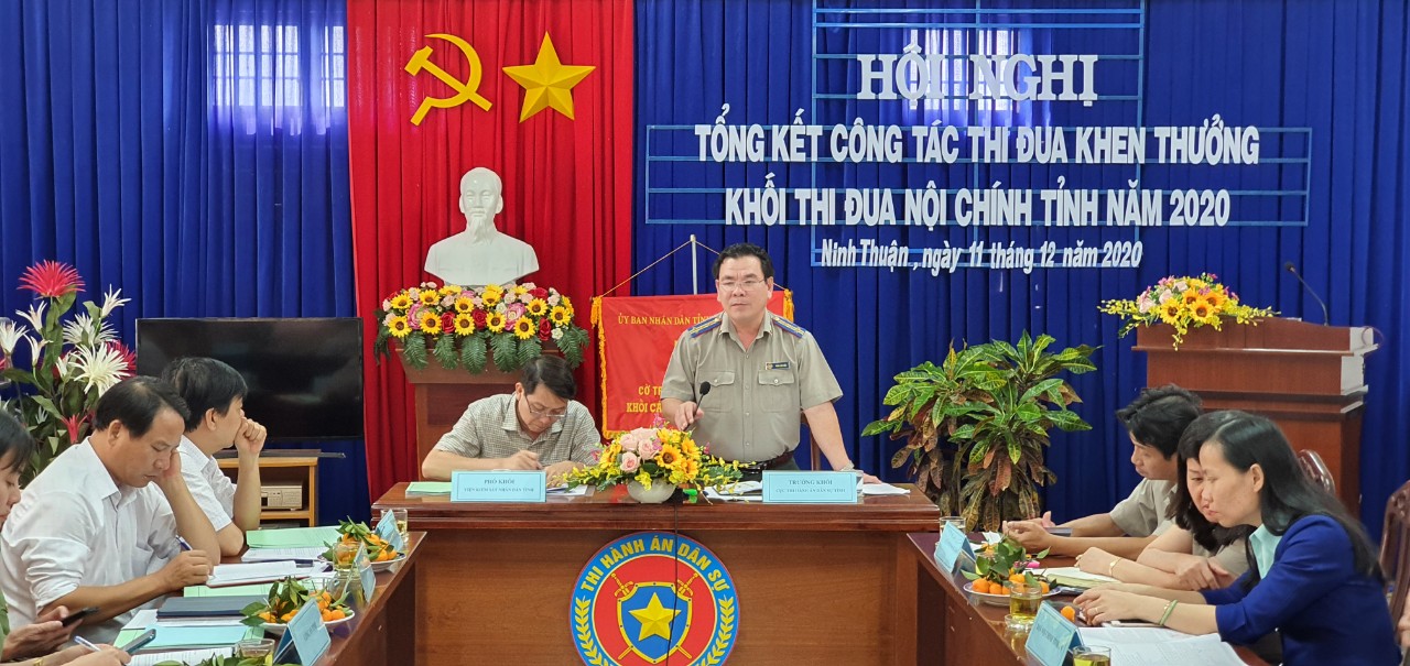 Cục Thi hành án dân sự tỉnh Ninh Thuận tổ chức hội nghị tổng kết công tác thi đua, khen thưởng Khối thi đua các cơ quan Nội chính tỉnh năm 2020