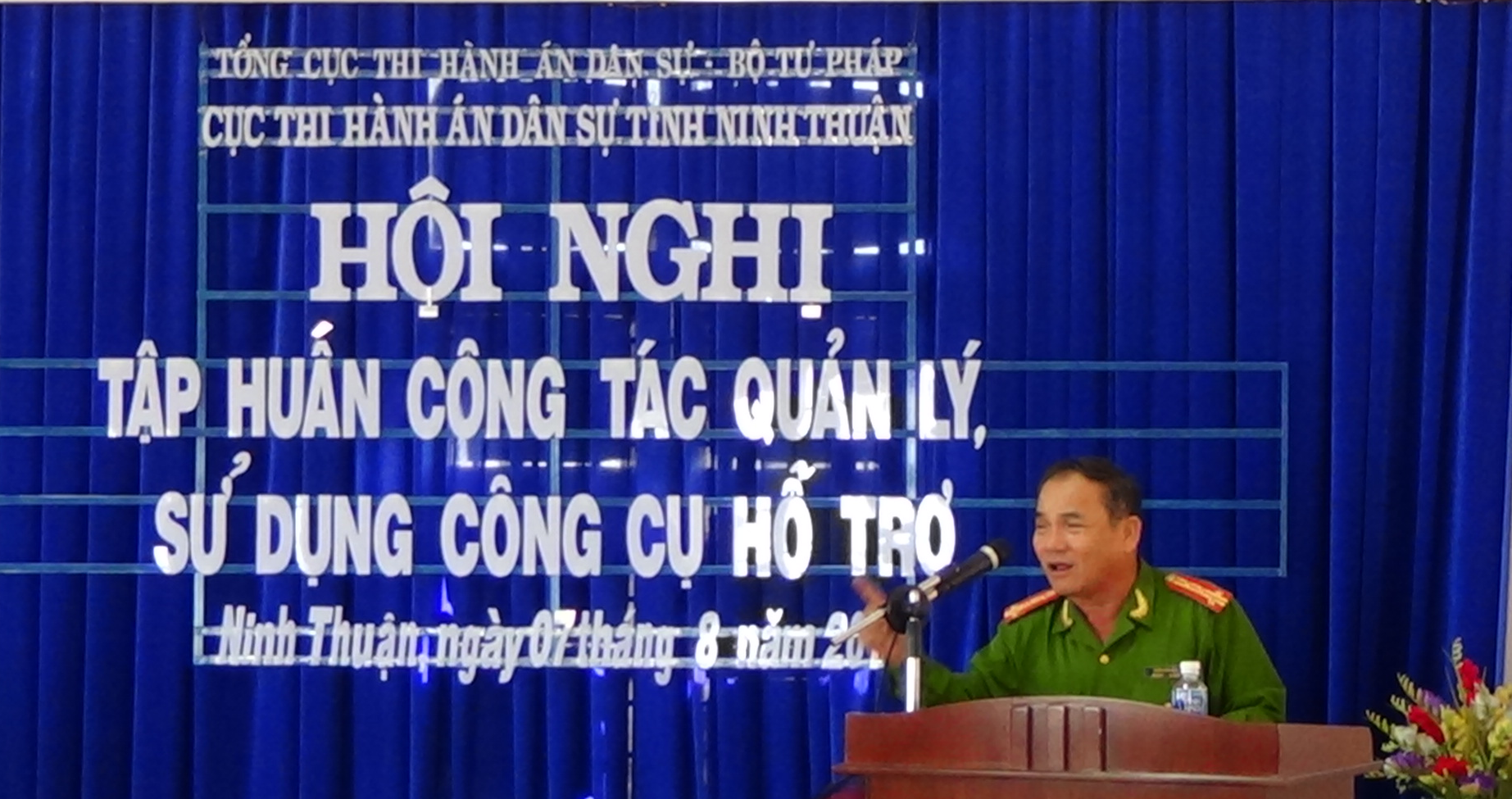 Ngày 07 tháng 8 năm 2015, Cục Thi hành án dân sự tỉnh Ninh Thuận tổ chức tập huấn công tác quản lý, sử dụng công cụ hỗ trợ