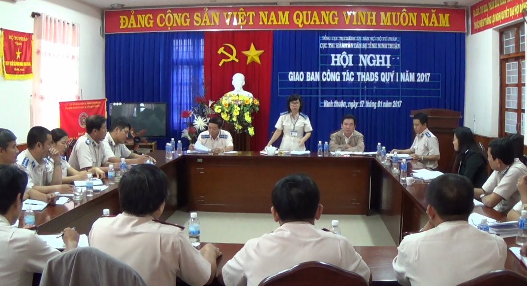 Cục Thi hành án dân sự tỉnh Ninh Thuận tổ chức Hội nghị giao ban công tác Thi hành án dân sự quý I năm 2017