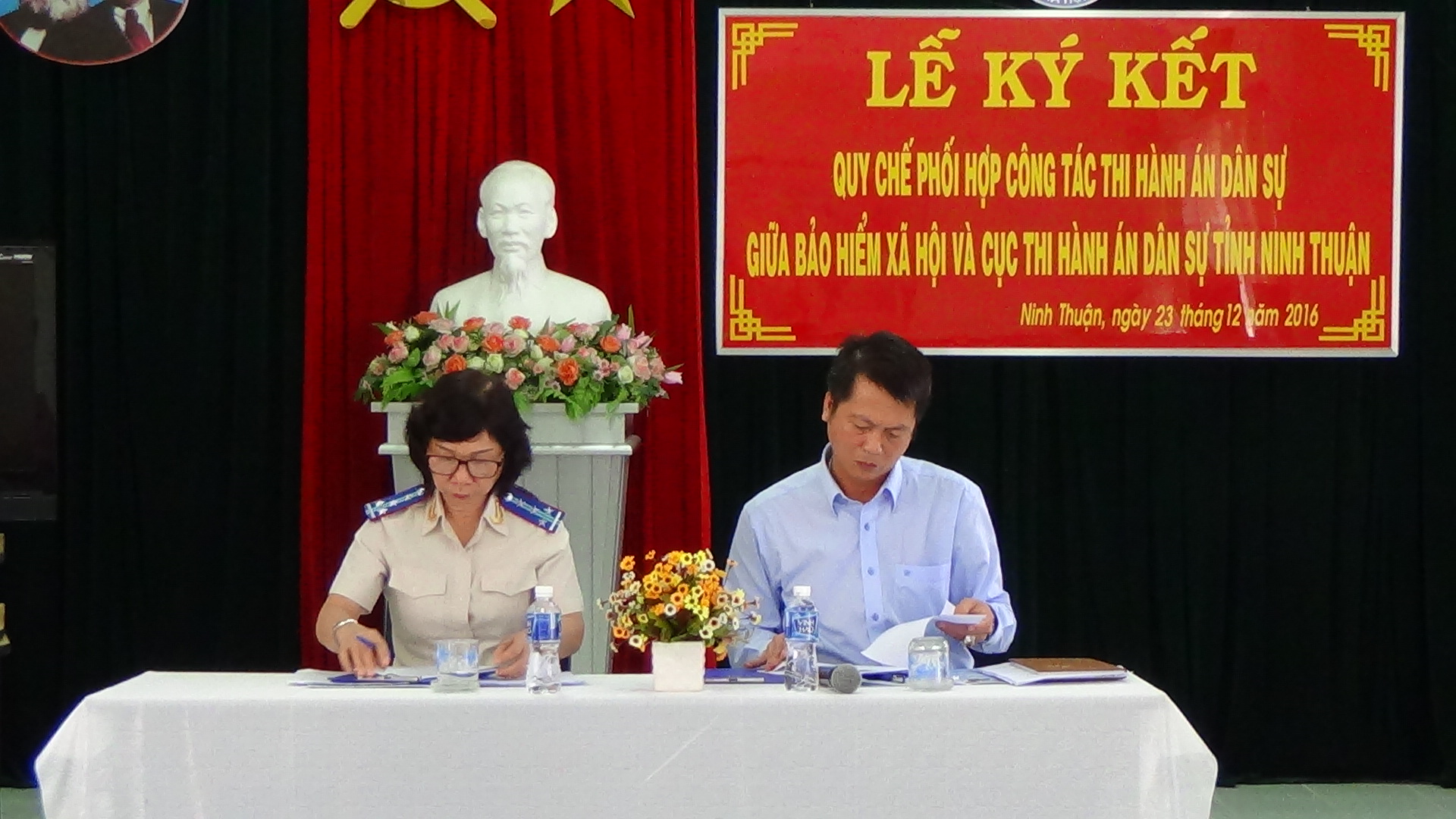 Bảo hiểm xã hội và Cục Thi hành án dân sự tỉnh Ninh Thuận tổ chức Lễ ký kết Quy chế phối hợp trong công tác thi hành án dân sự