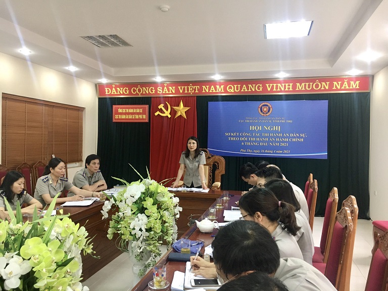 Cục Thi hành án dân sự tỉnh Phú Thọ tổ chức Hội nghị sơ kết công tác thi hành án dân sự, theo dõi thi hành án hành chính 6 tháng đầu năm 2021