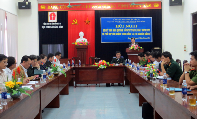Cục Thi hành án dân sự tỉnh Quảng Bình đã tổ chức Hội nghị sơ kết thực hiện Quy chế liên ngành số 14