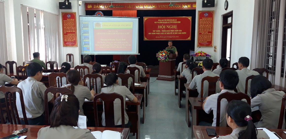 Cục THADS tỉnh Quảng Bình tổ chức Lớp tập huấn công tác Bảo vệ Bí mật Nhà nước