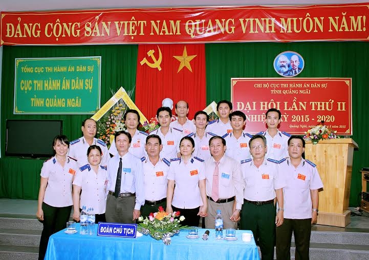 Chi bộ Cục Thi hành án dân sự tỉnh Quảng Ngãi tổ chức thành công Đại hội lần thứ II nhiệm kỳ 2015-2020