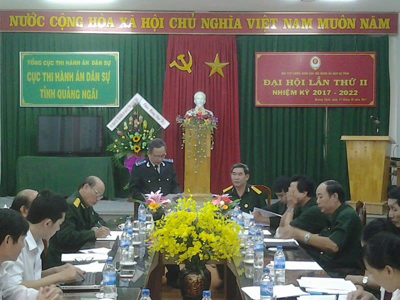 Hội Cựu chiến binh Cục Thi hành án dân sự tỉnh Quảng Ngãi tổ chức Đại hội lần thứ II, nhiệm kỳ 2017-2022